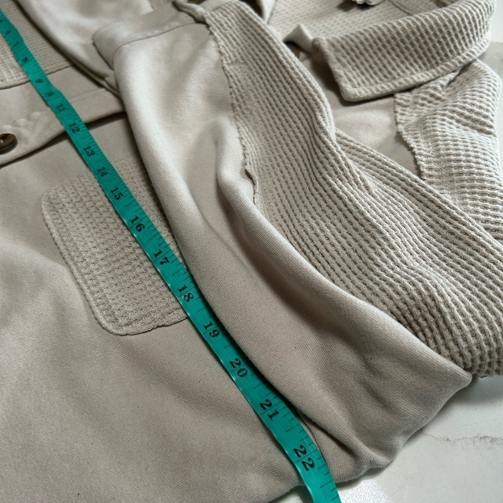 Como Vintage Beige Utility Jacket with Waffle Knit Size Medium - Picture 8 of 8